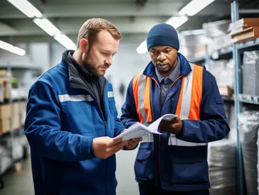 Employees reviewing attendance policy