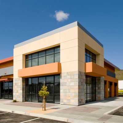 The exterior of a retail building