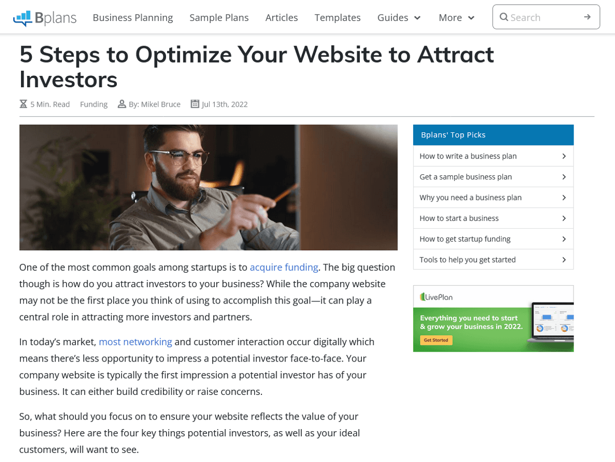 Bplans guest post example